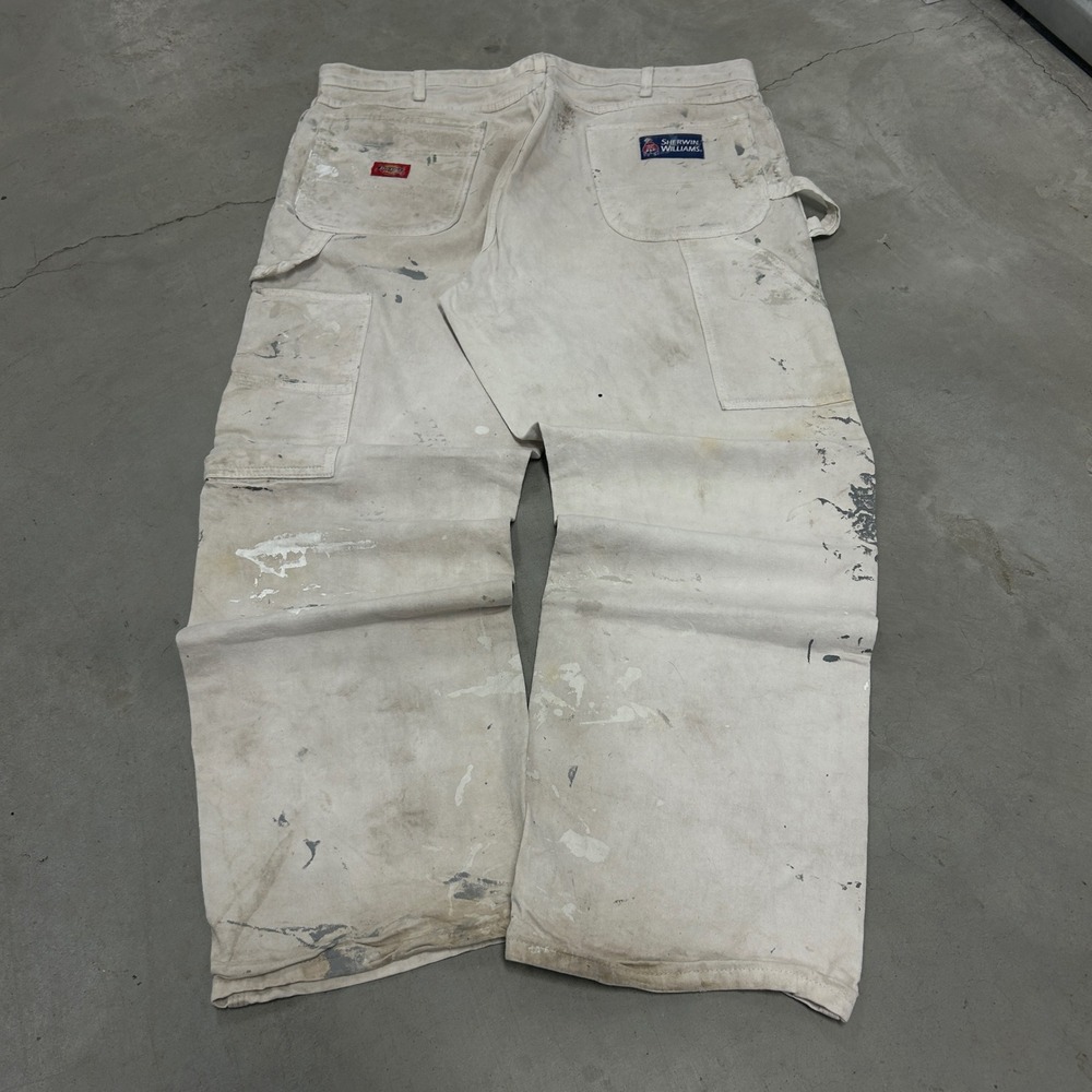 Dickies Sherwin Williams Painter Pants Mens 40x30 White Canvas Carpenter Work